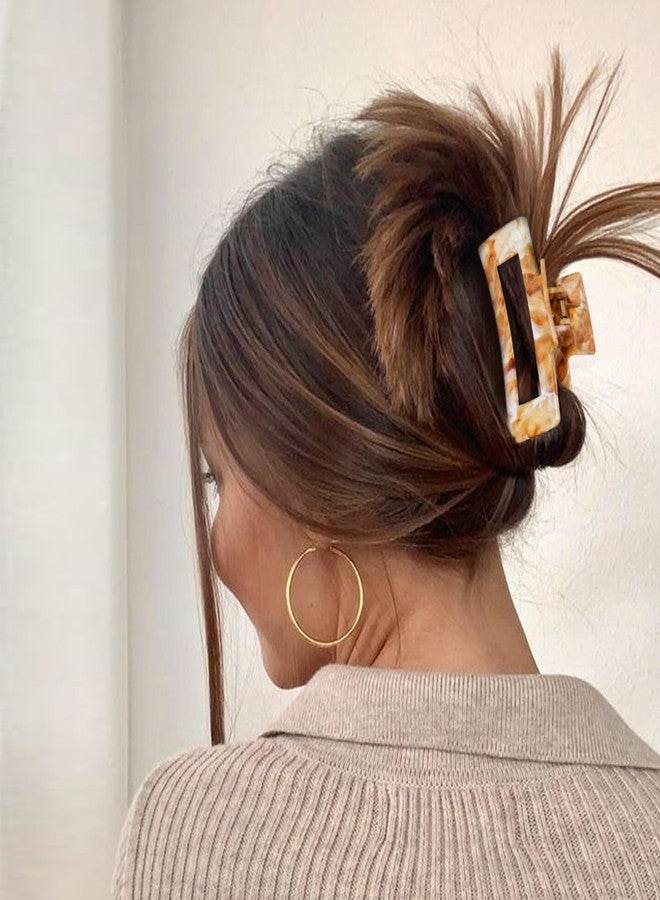 SHINLEA مجموعة مشابك شعر من شينليا مكونة من 3 قطع للنساء، مشبك مانع للانزلاق بطول 4.1 بوصة، تصميم مستوحى من الرسم بالحبر، مثالية لتصفيف الشعر في المنزل والحفلات والعمل، إكسسوارات شعر هدية للبنات (بني وأخضر وبنفسجي) - Image 3